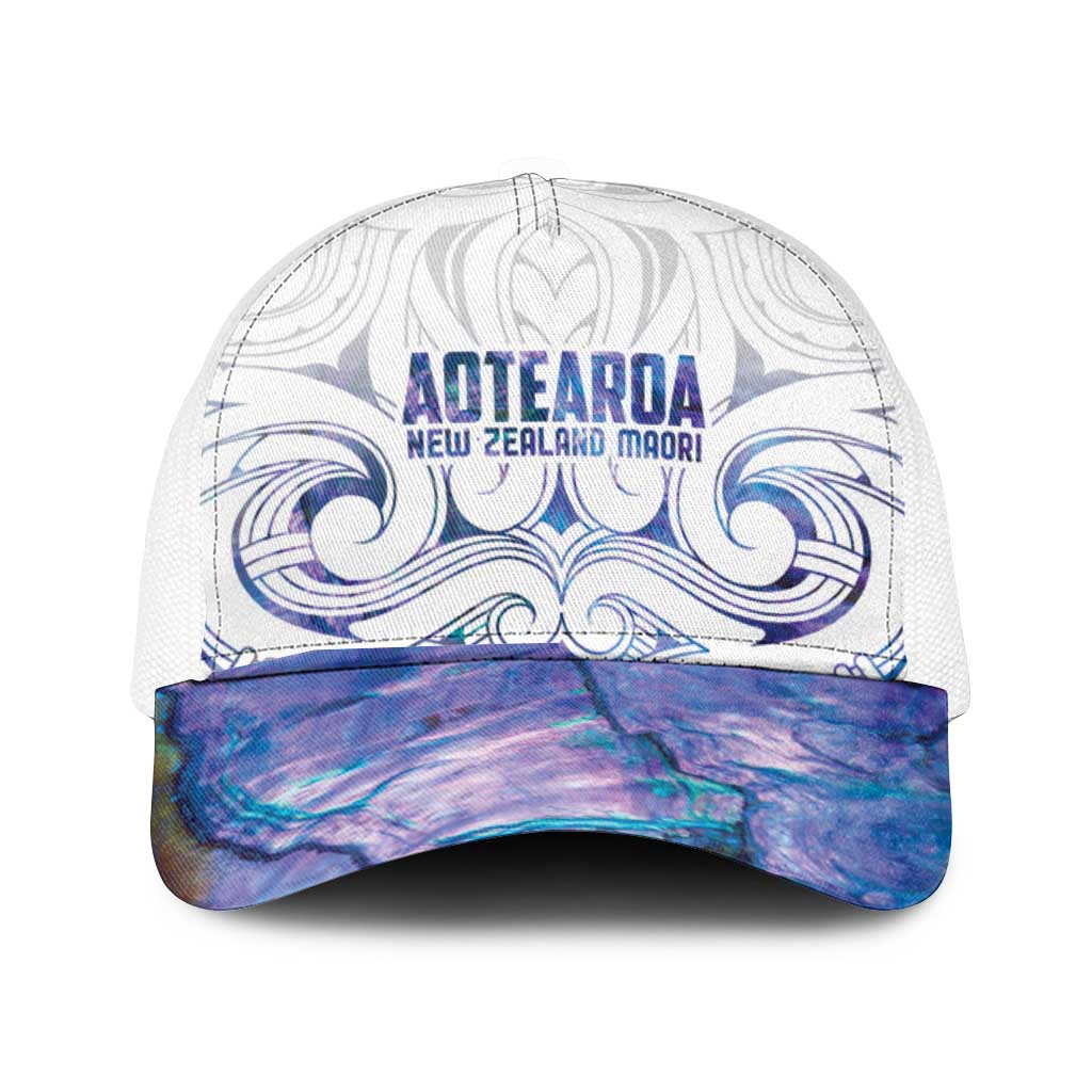 New Zealand Aotearoa Mesh Trucker Cap Purple Maori Papua Shell Indigenous - Polynesian Pride