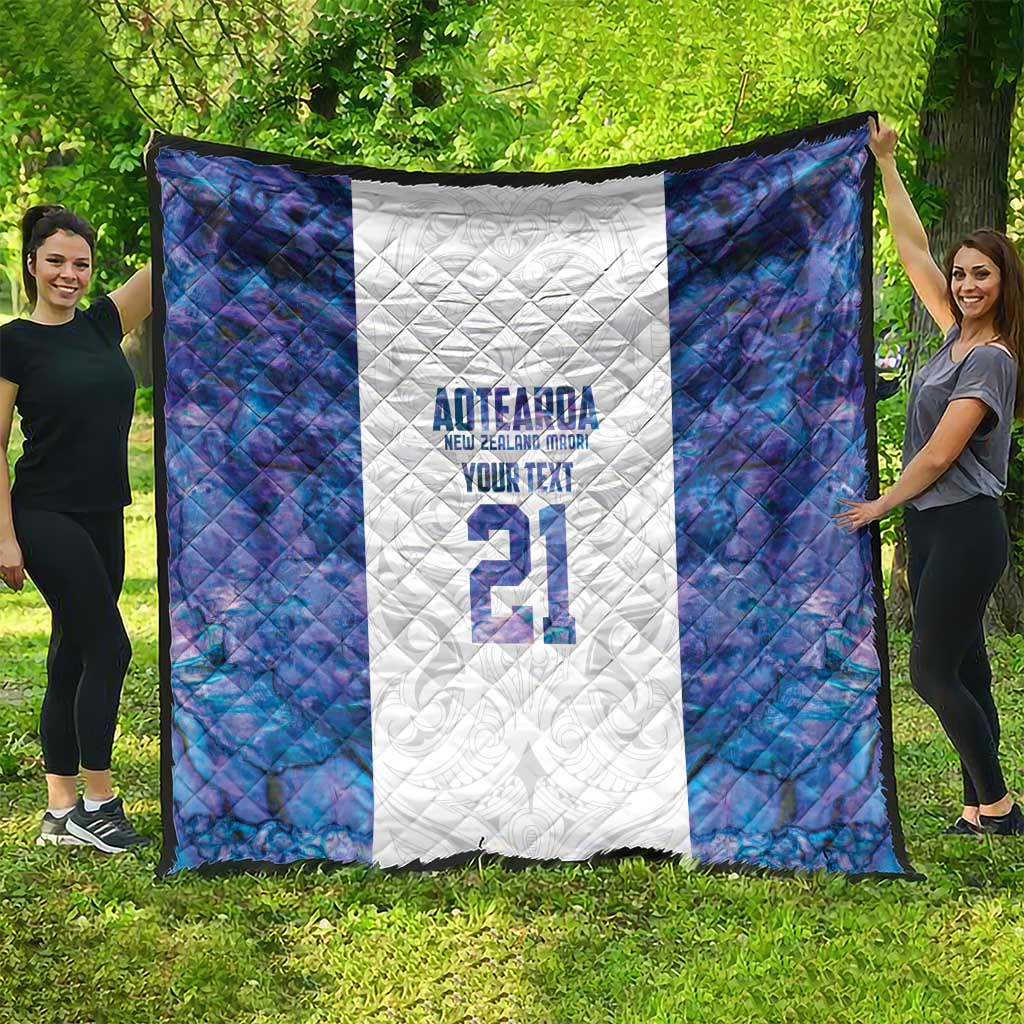 Custom New Zealand Aotearoa Quilt Purple Maori Paua Shell Indigenous - Polynesian Pride