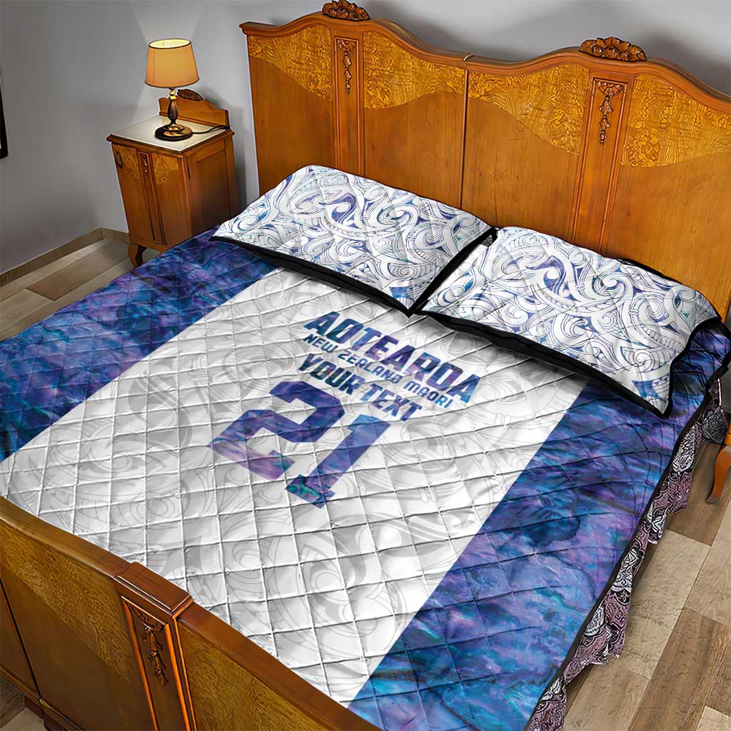 Custom New Zealand Aotearoa Quilt Bed Set Purple Maori Paua Shell Indigenous - Polynesian Pride