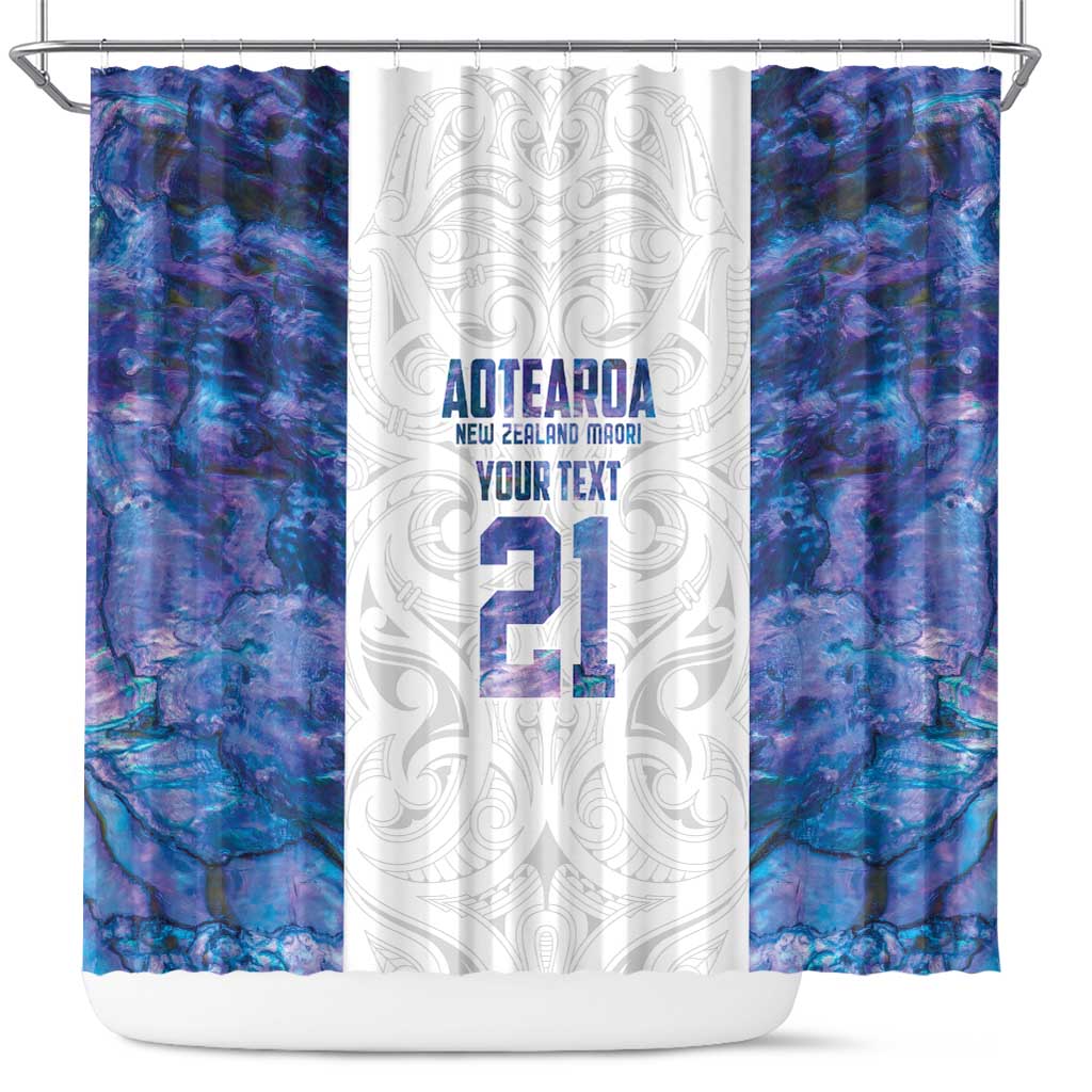 Custom New Zealand Aotearoa Shower Curtain Purple Maori Paua Shell Indigenous - Polynesian Pride