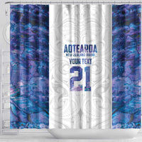 Custom New Zealand Aotearoa Shower Curtain Purple Maori Paua Shell Indigenous - Polynesian Pride