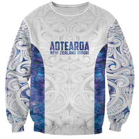 Custom New Zealand Aotearoa Sweatshirt Purple Maori Paua Shell Indigenous - Polynesian Pride