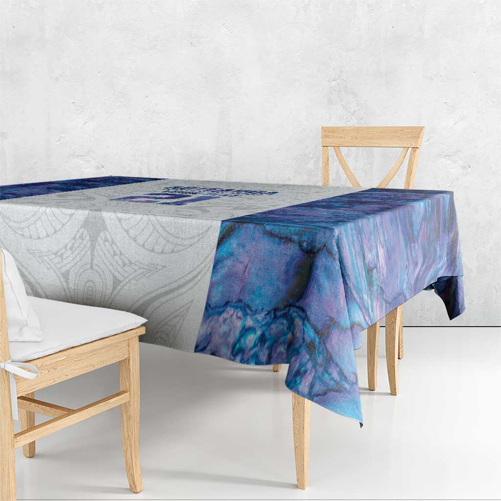 Custom New Zealand Aotearoa Tablecloth Purple Maori Paua Shell Indigenous - Polynesian Pride