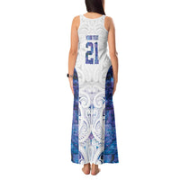 Custom New Zealand Aotearoa Tank Maxi Dress Purple Maori Paua Shell Indigenous - Polynesian Pride