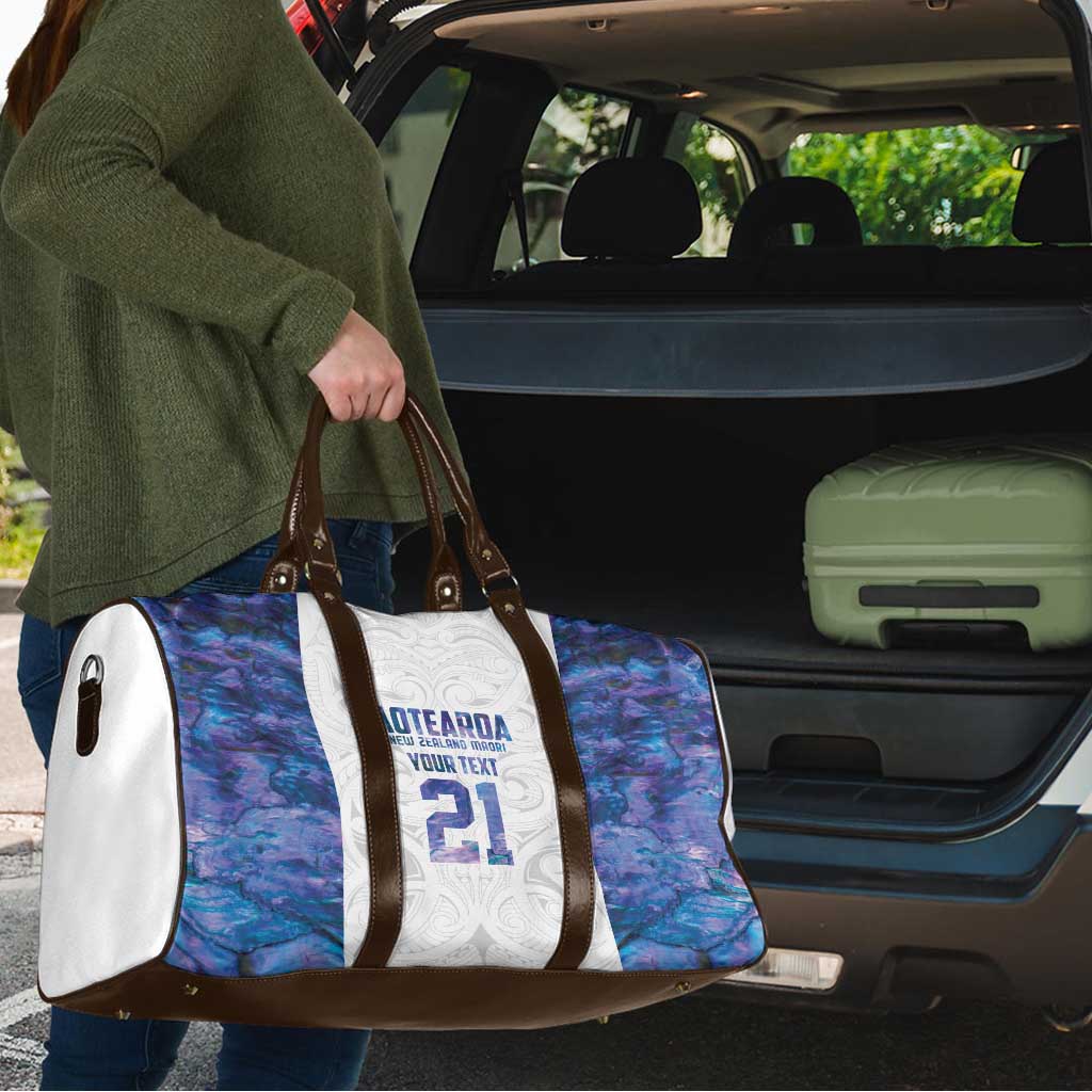 Custom New Zealand Aotearoa Travel Bag Purple Maori Paua Shell Indigenous - Polynesian Pride
