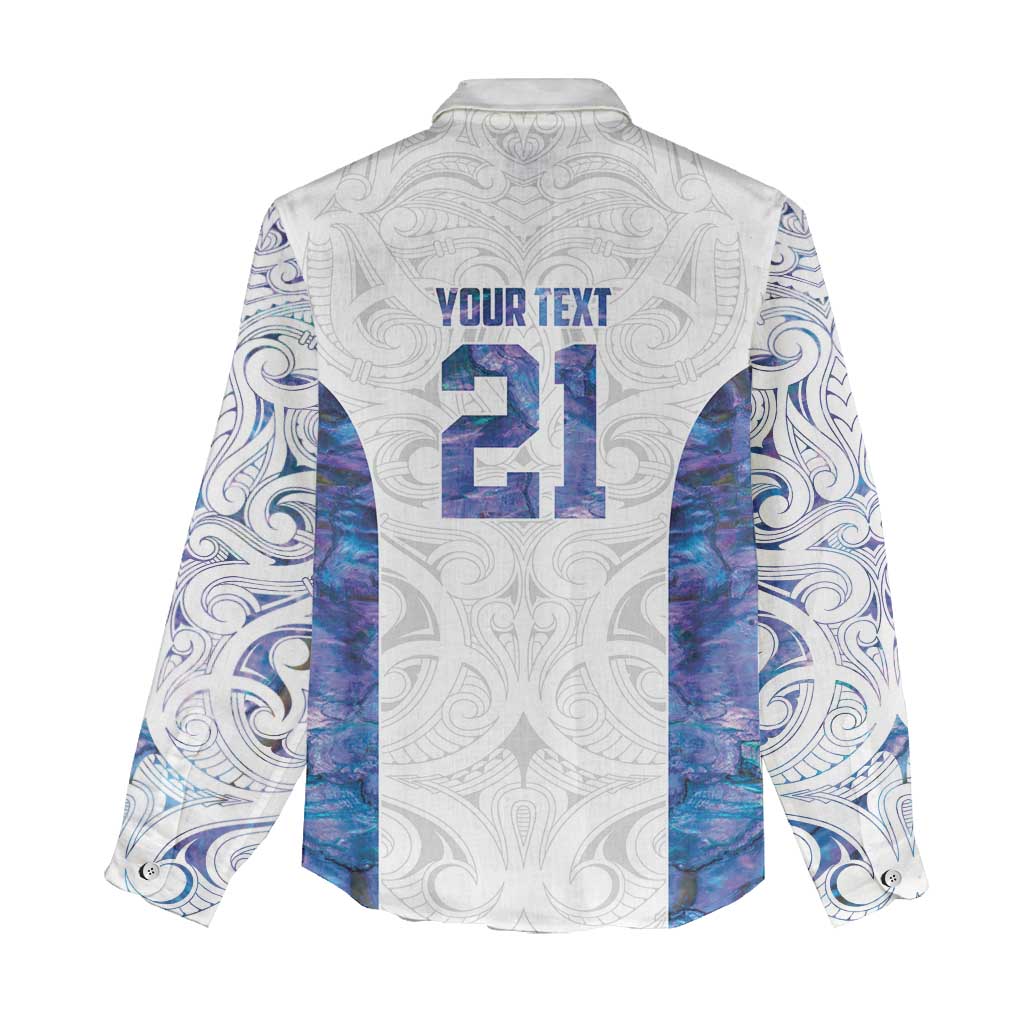 Custom New Zealand Aotearoa Women Casual Shirt Purple Maori Paua Shell Indigenous - Polynesian Pride