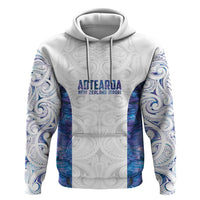 Custom New Zealand Aotearoa Zip Hoodie Purple Maori Paua Shell Indigenous - Polynesian Pride