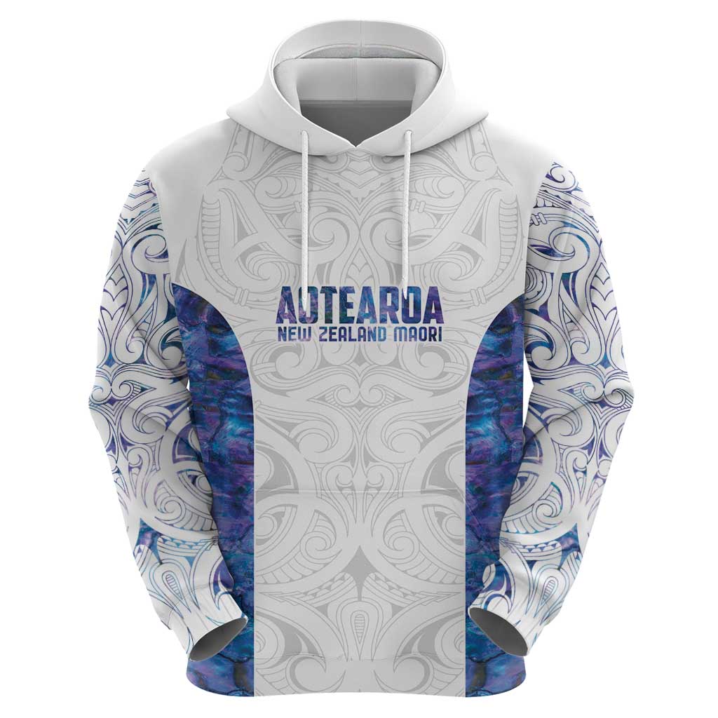 Custom New Zealand Aotearoa Zip Hoodie Purple Maori Paua Shell Indigenous - Polynesian Pride