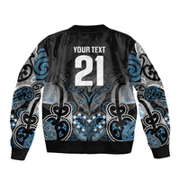 World Cricket Custom New Zealand Bomber Jacket Kia kaha nga Potae Pango LT9 - Polynesian Pride