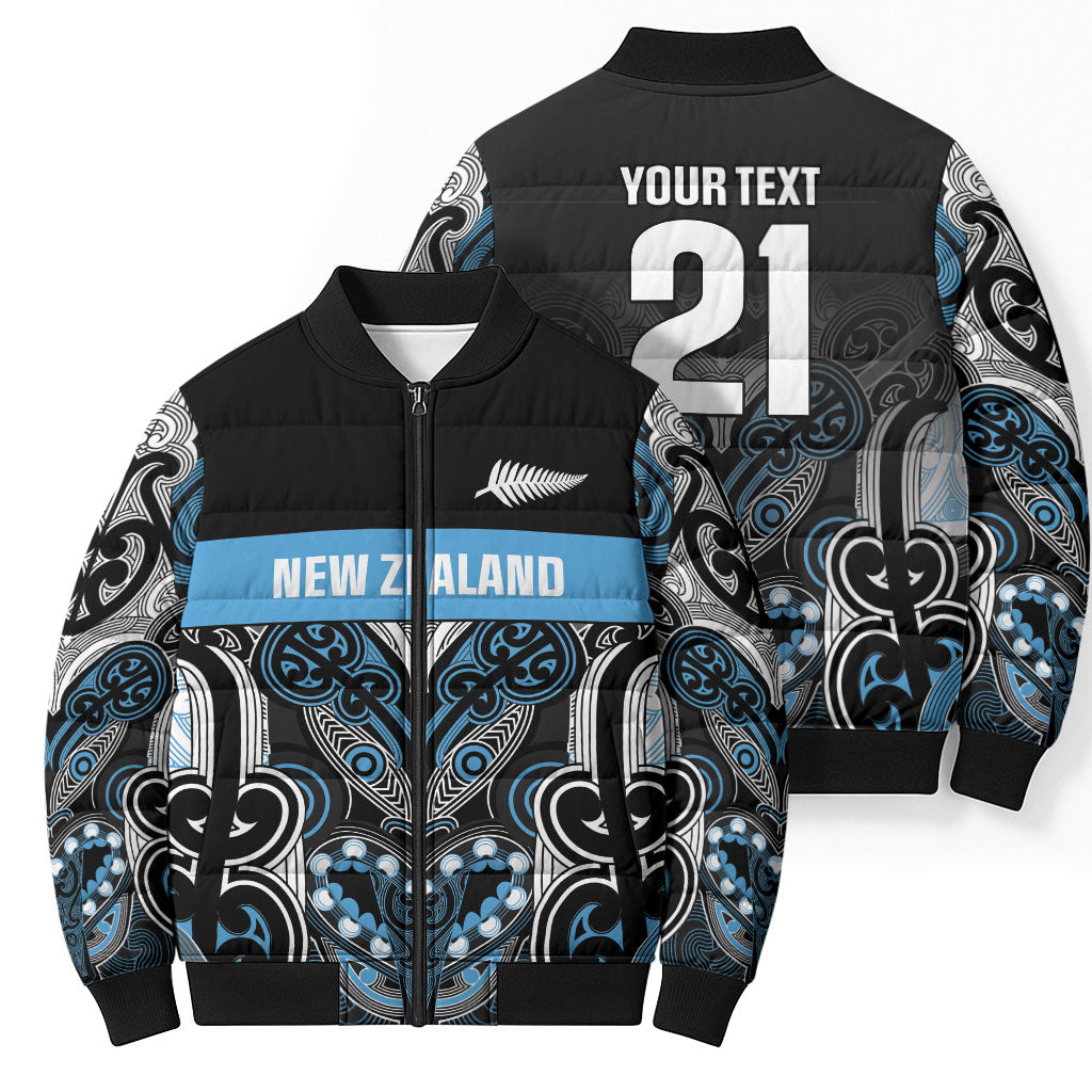 World Cricket Custom New Zealand Bomber Puffer Jacket Kia kaha nga Potae Pango LT9 - Polynesian Pride