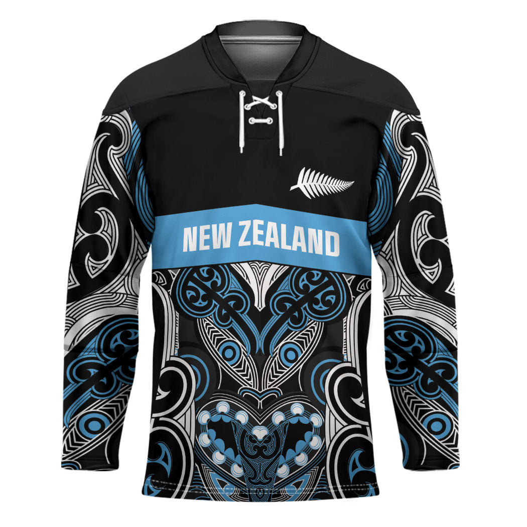 World Cricket Custom New Zealand Hockey Jersey Kia kaha nga Potae Pango LT9 Unisex Black - Polynesian Pride
