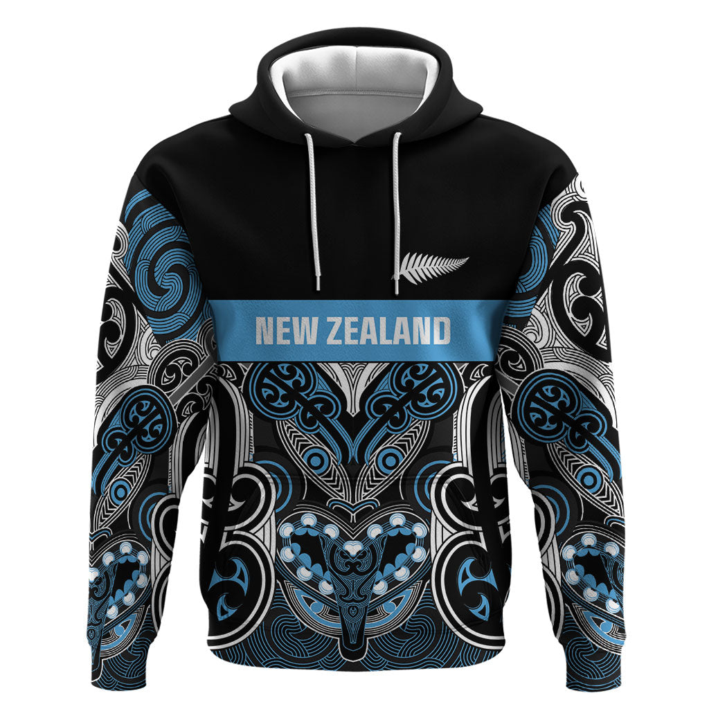 World Cricket Custom New Zealand Hoodie Kia kaha nga Potae Pango LT9 Pullover Hoodie Black - Polynesian Pride
