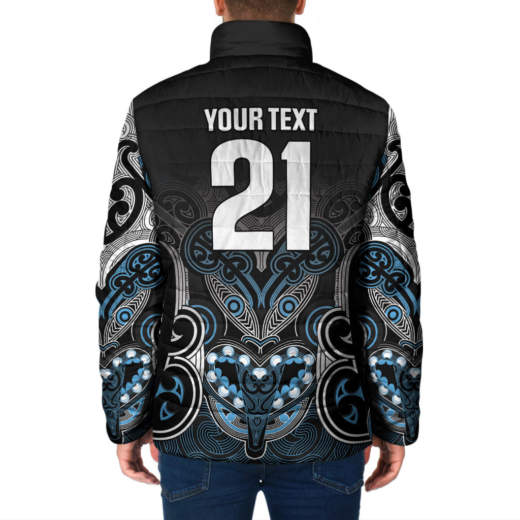 World Cricket Custom New Zealand Padded Jacket Kia kaha nga Potae Pango LT9 - Polynesian Pride