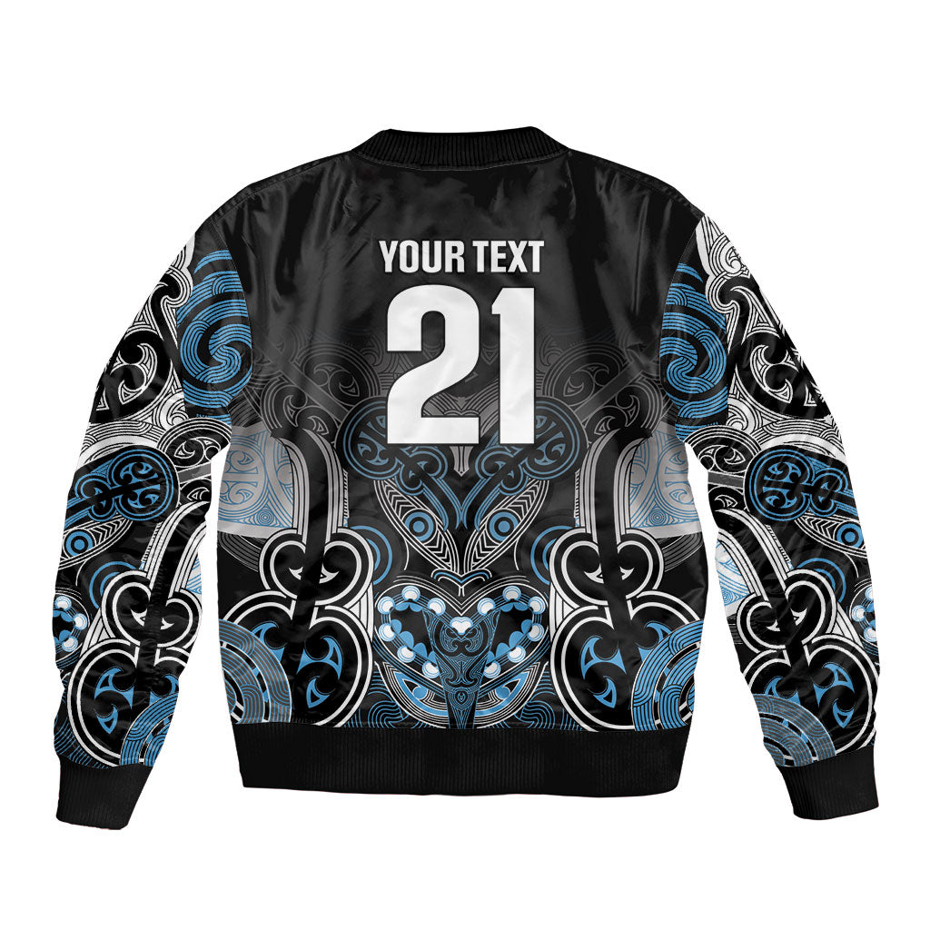 World Cricket Custom New Zealand Sleeve Zip Bomber Jacket Kia kaha nga Potae Pango LT9 - Polynesian Pride