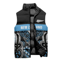World Cricket Custom New Zealand Sleeveless Puffer Jacket Kia kaha nga Potae Pango LT9 - Polynesian Pride