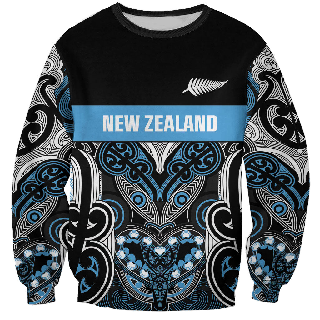 World Cricket Custom New Zealand Sweatshirt Kia kaha nga Potae Pango LT9 Unisex Black - Polynesian Pride
