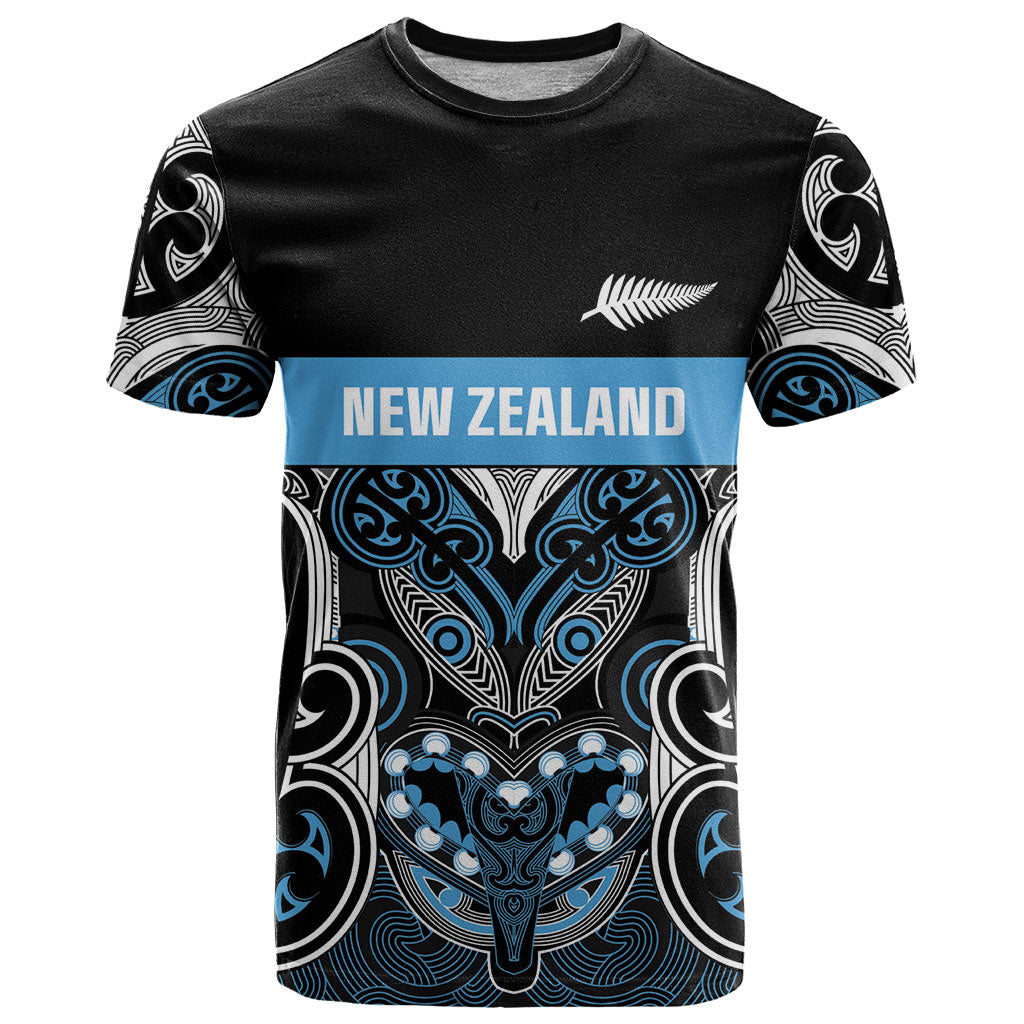 World Cricket Custom New Zealand T Shirt Kia kaha nga Potae Pango LT9 Black - Polynesian Pride