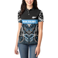 World Cricket Custom New Zealand Women Polo Shirt Kia kaha nga Potae Pango LT9 - Polynesian Pride