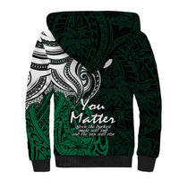Your Matter Suicide Prevention Sherpa Hoodie Green Polynesian Tribal LT9 - Polynesian Pride