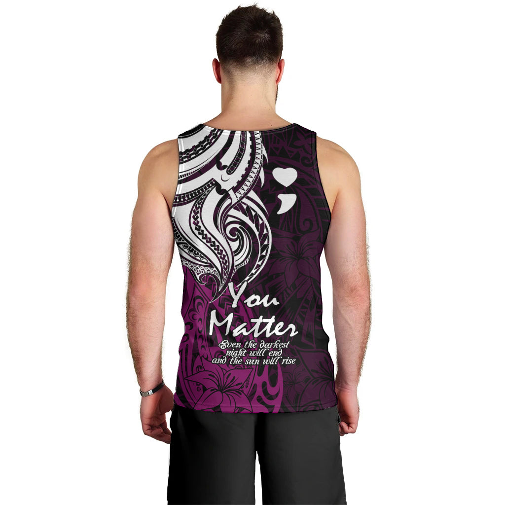Your Matter Suicide Prevention Men Tank Top Pink Polynesian Tribal LT9 - Polynesian Pride