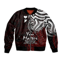 Your Matter Suicide Prevention Bomber Jacket Red Polynesian Tribal LT9 Unisex Red - Polynesian Pride
