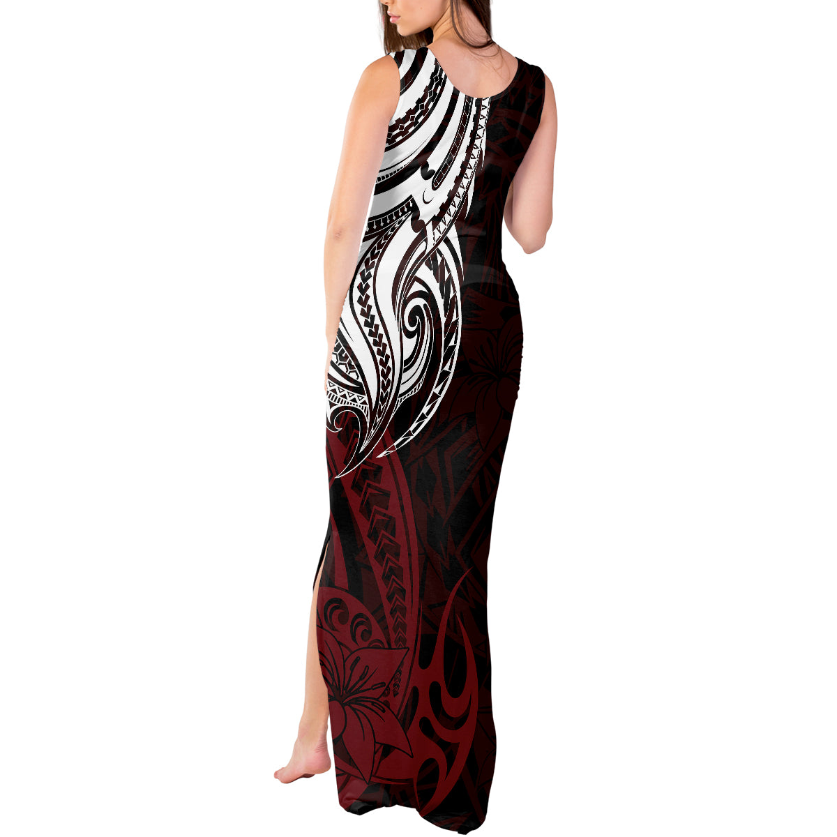 Your Matter Suicide Prevention Tank Maxi Dress Red Polynesian Tribal LT9 - Polynesian Pride