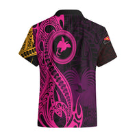 Papua New Guinea Island Hawaiian Shirt Bird of Paradise with Gold Polynesian Tribal LT9 - Polynesian Pride