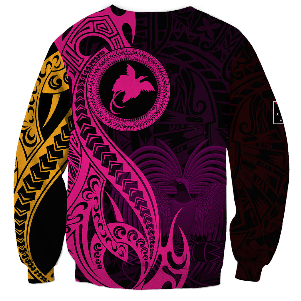 Papua New Guinea Island Sweatshirt Bird of Paradise with Gold Polynesian Tribal LT9 - Polynesian Pride
