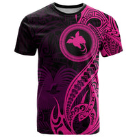 Papua New Guinea Island T Shirt Bird of Paradise with Pink Polynesian Tribal LT9 Pink - Polynesian Pride