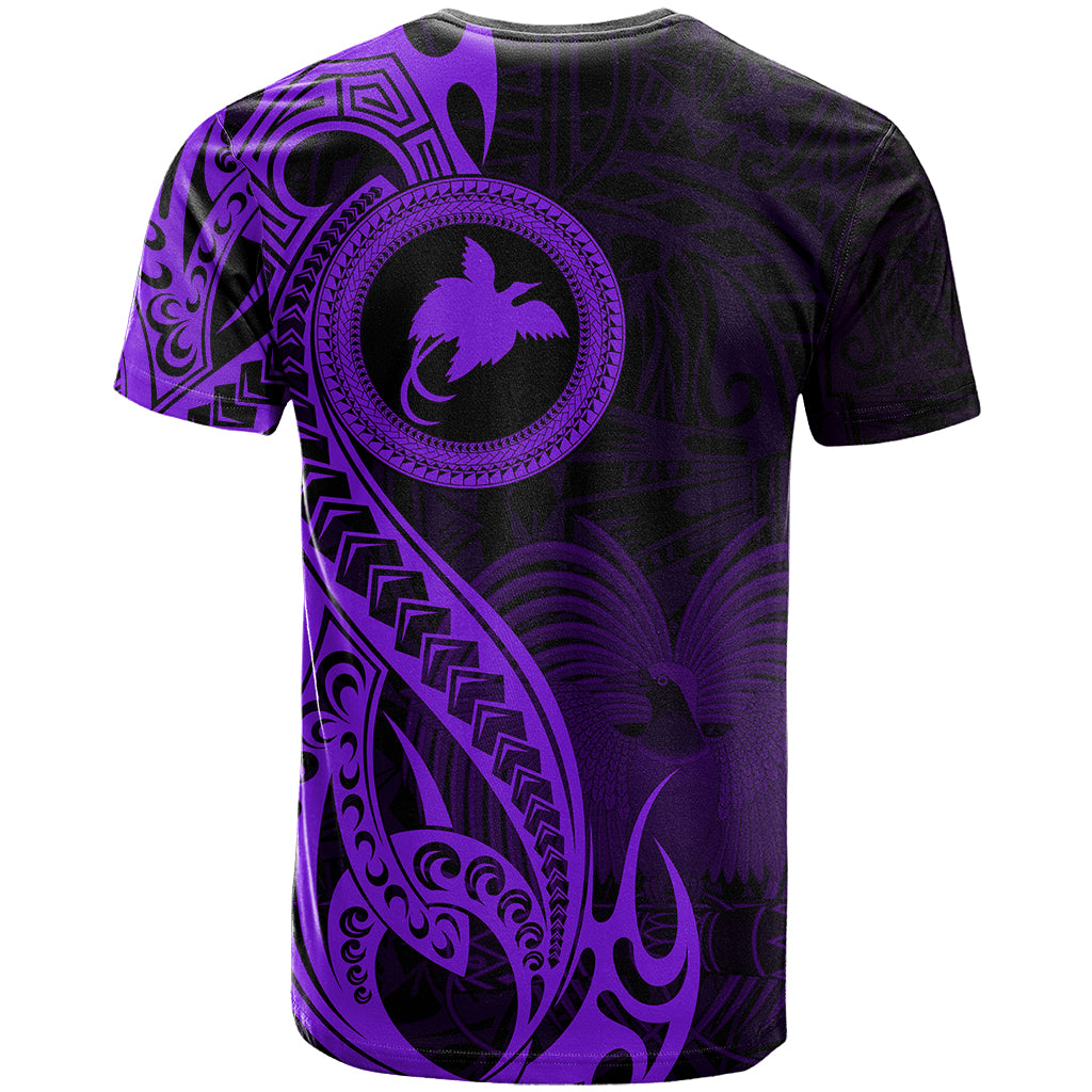Papua New Guinea Island T Shirt Bird of Paradise with Purple Polynesian Tribal LT9 - Polynesian Pride