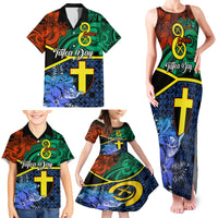 tafea-day-family-matching-tank-maxi-dress-and-hawaiian-shirt-vanuatu-sand-drawing-with-polynesian-pattern