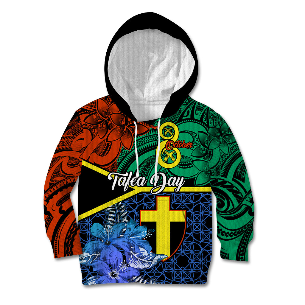 Tafea Day Kid Hoodie Vanuatu Sand Drawing With Polynesian Pattern LT9 Hoodie Blue - Polynesian Pride