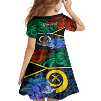 personalised-tafea-day-kid-short-sleeve-dress-vanuatu-sand-drawing-with-polynesian-pattern
