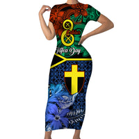 personalised-tafea-day-short-sleeve-bodycon-dress-vanuatu-sand-drawing-with-polynesian-pattern