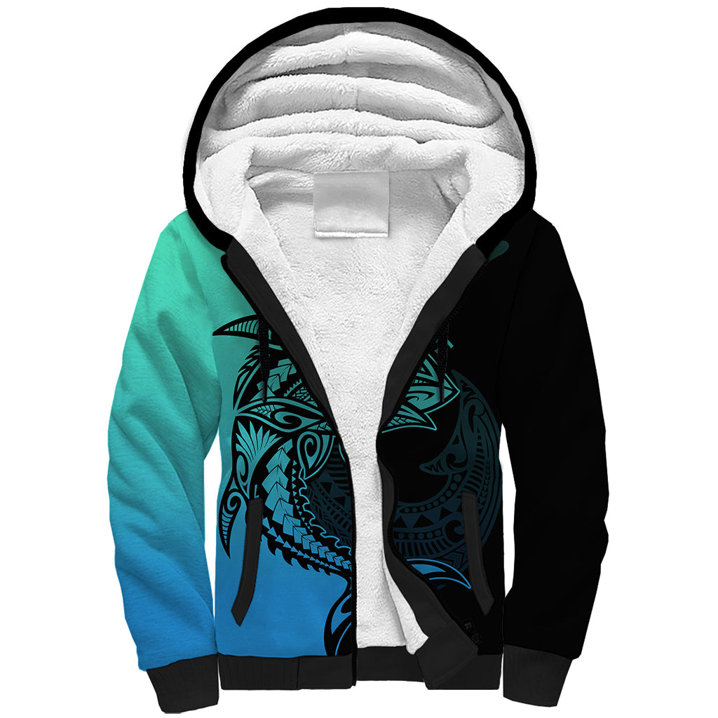 personalised-polynesia-fishing-sherpa-hoodie-with-maori-hei-matau-fish-hook-turquoise-art