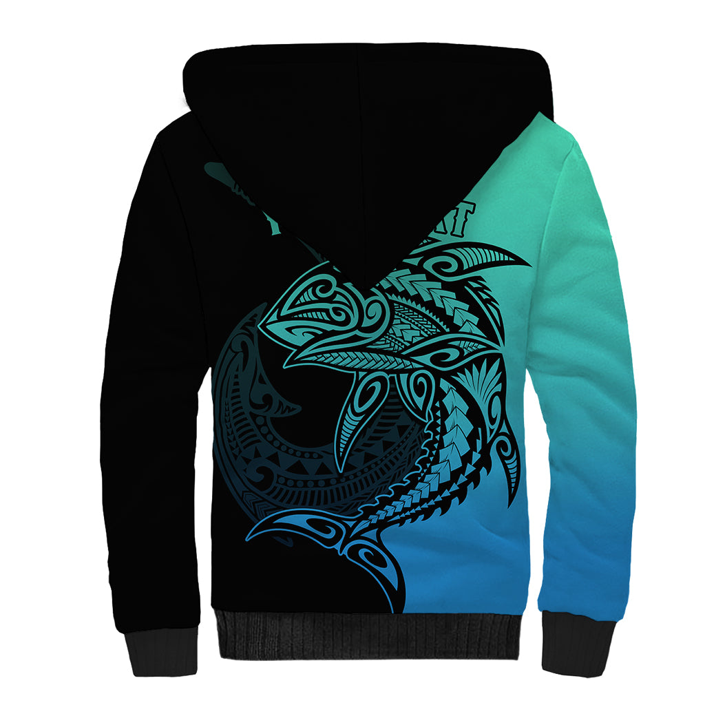 personalised-polynesia-fishing-sherpa-hoodie-with-maori-hei-matau-fish-hook-turquoise-art