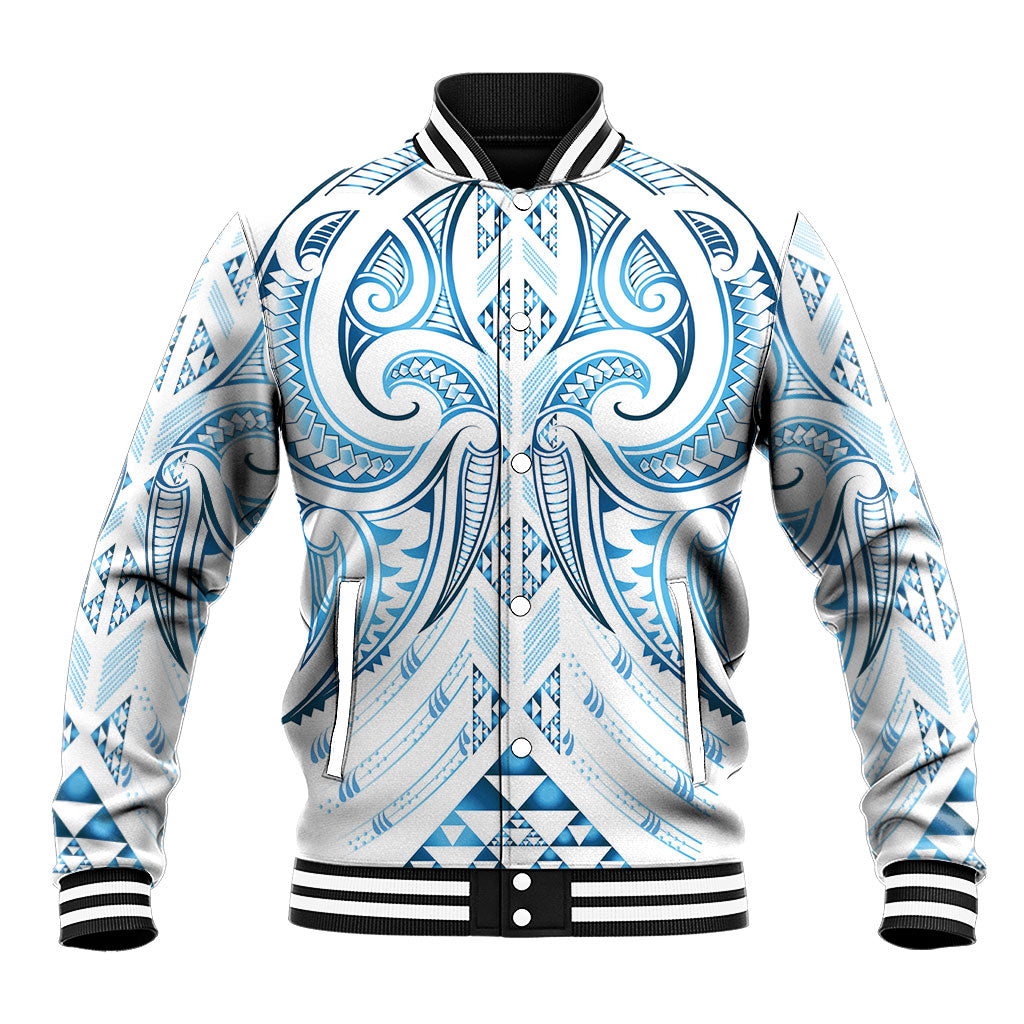 Maori Rugby Custom Ngaru Mangopare Baseball Jacket Kahui Whetu Niho Taniwha Motif LT9 Unisex Galaxy - Polynesian Pride