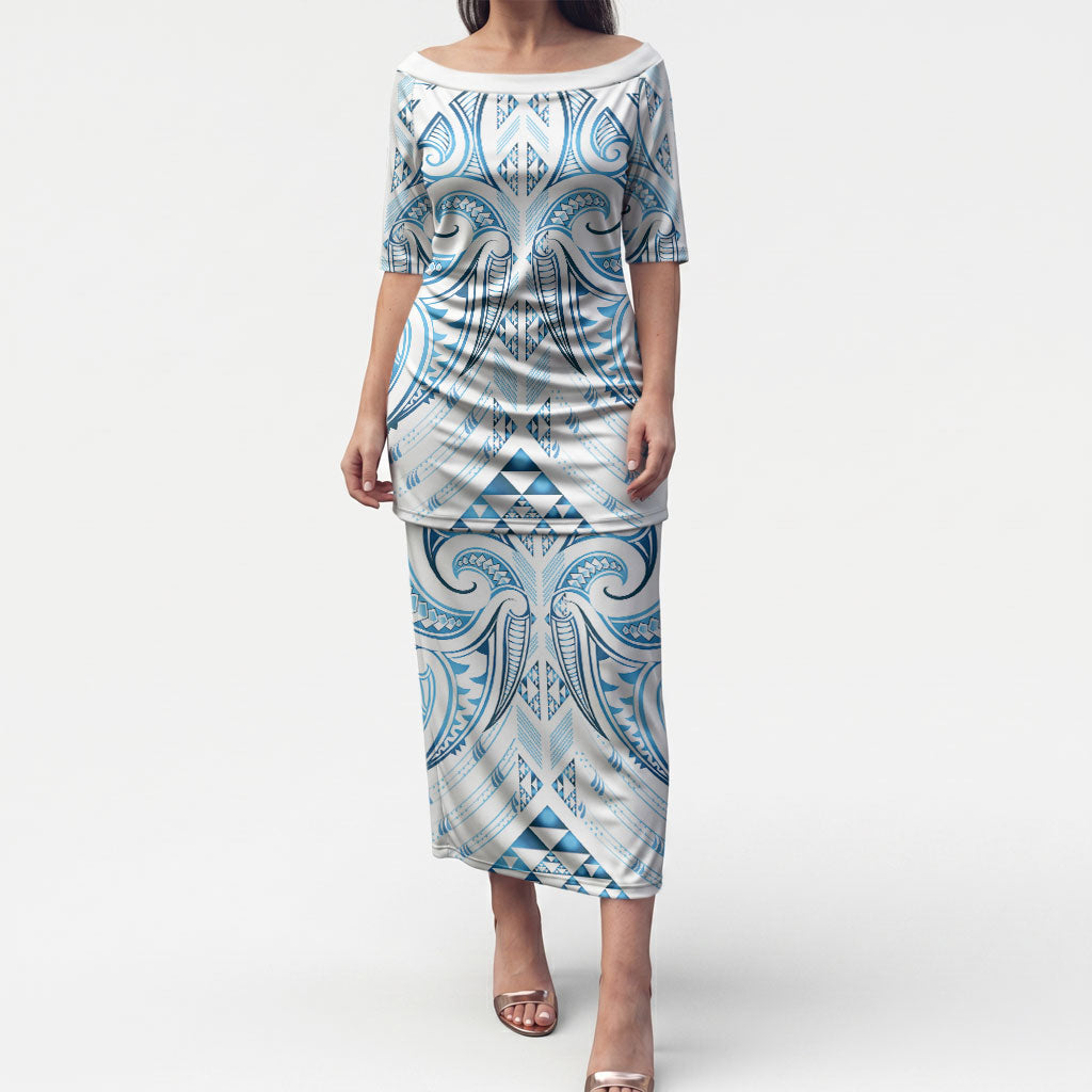 Maori Rugby Custom Ngaru Mangopare Puletasi Kahui Whetu Niho Taniwha Motif LT9 Long Dress Galaxy - Polynesian Pride
