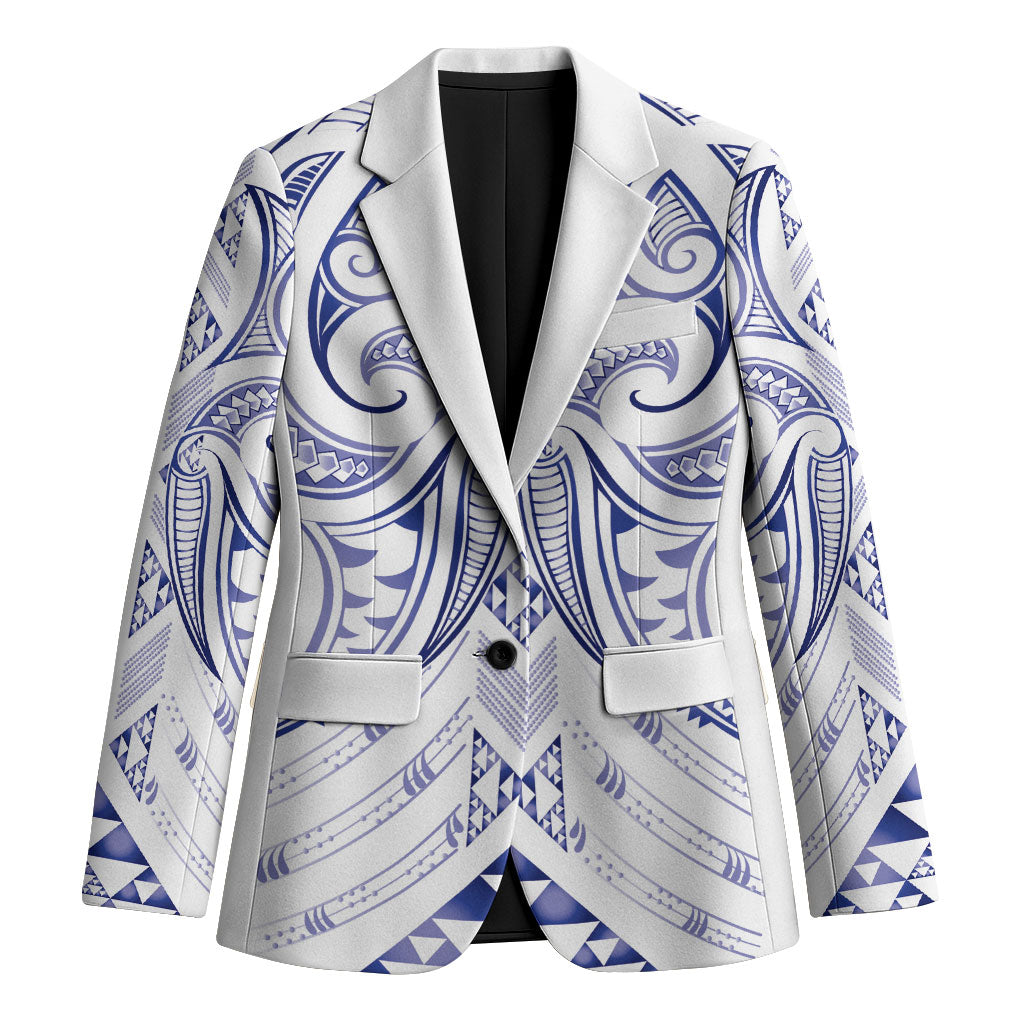 Maori Rugby Custom Ngaru Mangopare Blazer Kikorangi Niho Taniwha Motif LT9 Unisex Blue - Polynesian Pride