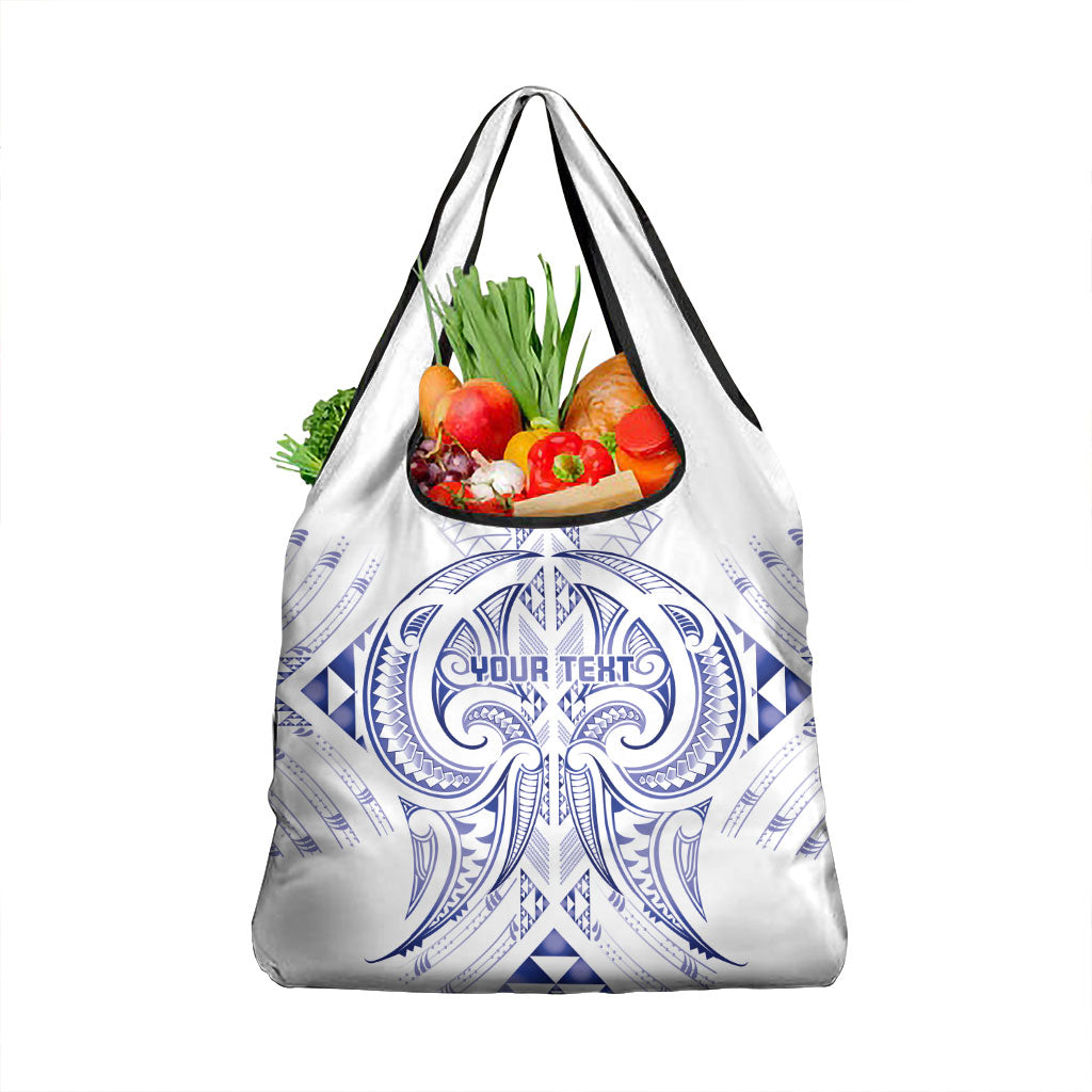 Maori Rugby Custom Ngaru Mangopare Grocery Bag Kikorangi Niho Taniwha Motif LT9 1-pack One Size Blue - Polynesian Pride