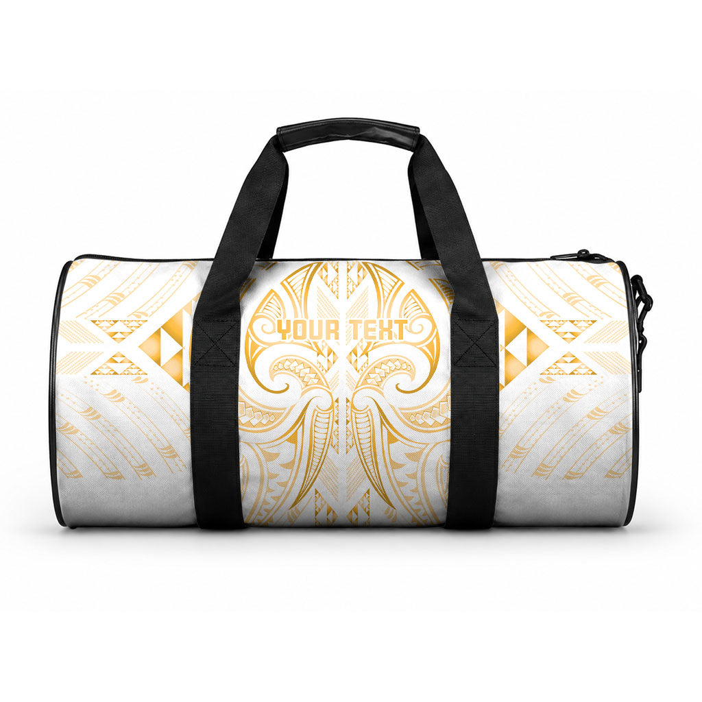 Maori Rugby Custom Ngaru Mangopare Duffle Bag Koura Niho Taniwha Motif LT9 One size Gold - Polynesian Pride