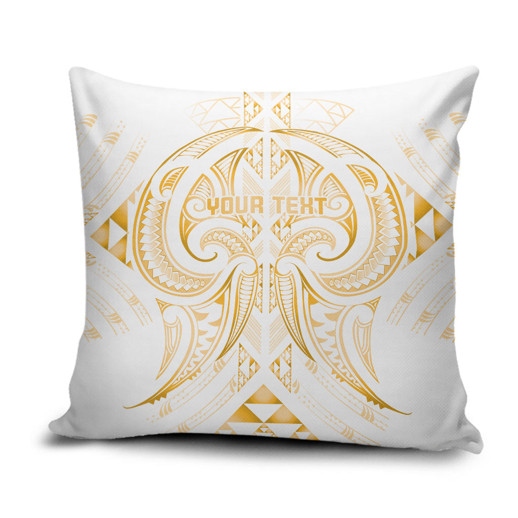 Maori Rugby Custom Ngaru Mangopare Pillow Cover Koura Niho Taniwha Motif LT9 Gold - Polynesian Pride
