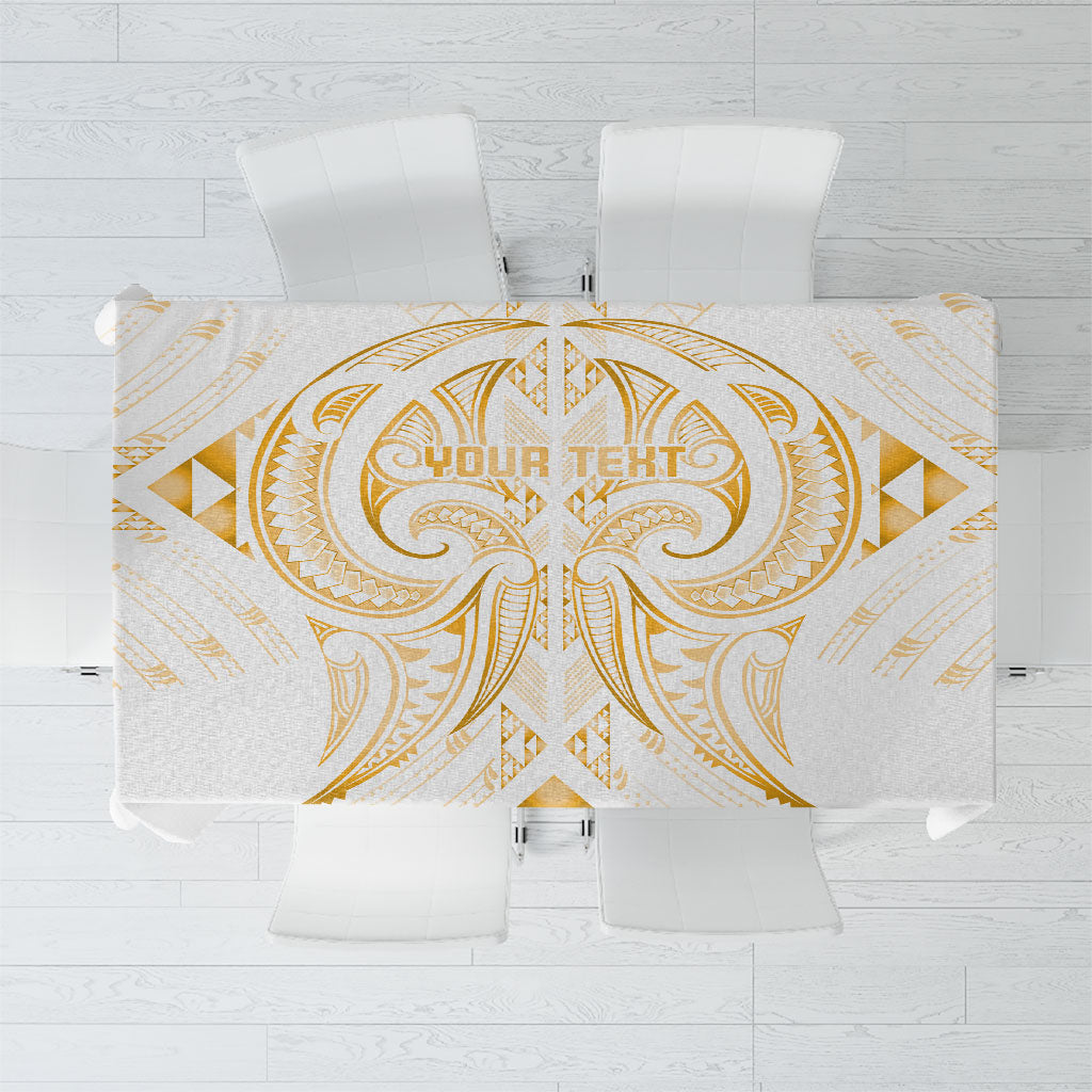 Maori Rugby Custom Ngaru Mangopare Tablecloth Koura Niho Taniwha Motif LT9 Gold - Polynesian Pride