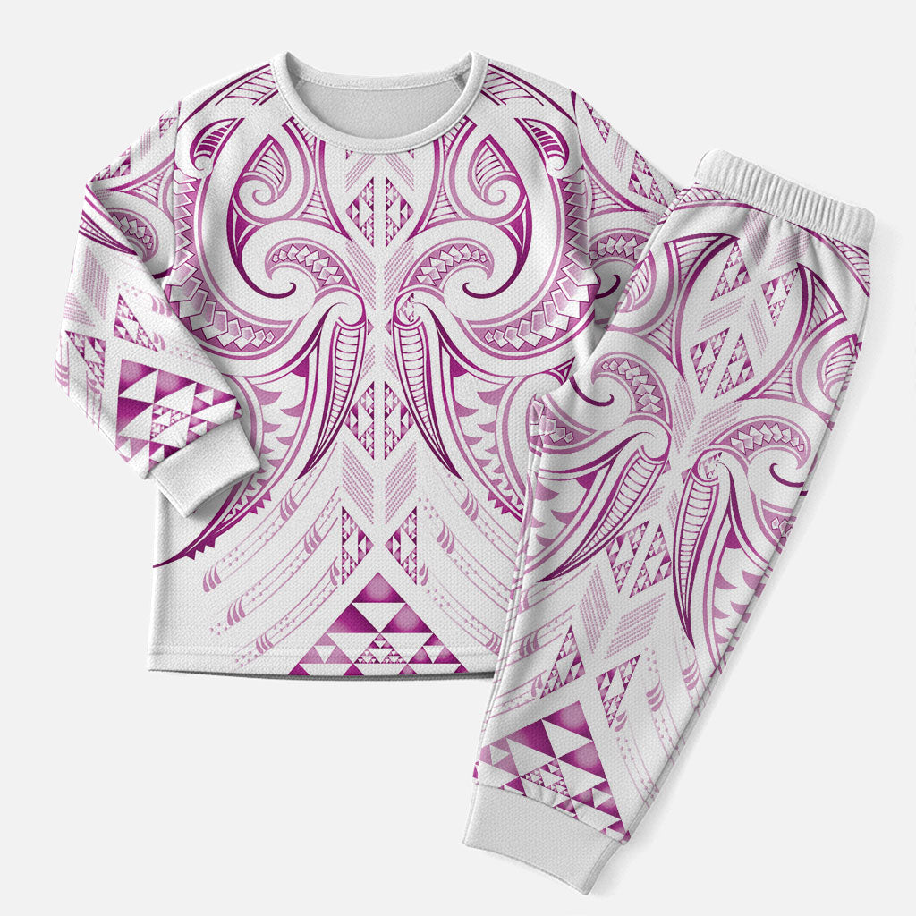 Maori Rugby Custom Ngaru Mangopare Christmas Pajama Set Mawhero Niho Taniwha Motif LT9 Men Pink - Polynesian Pride