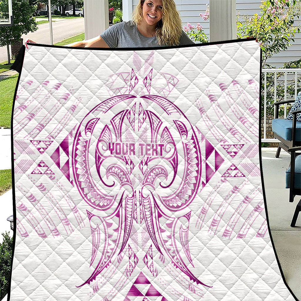 Maori Rugby Custom Ngaru Mangopare Quilt Mawhero Niho Taniwha Motif LT9 Pink - Polynesian Pride