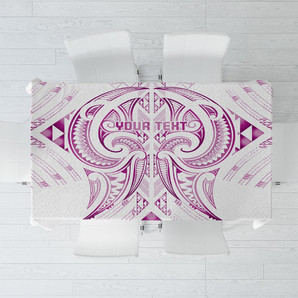 Maori Rugby Custom Ngaru Mangopare Tablecloth Mawhero Niho Taniwha Motif LT9 Pink - Polynesian Pride