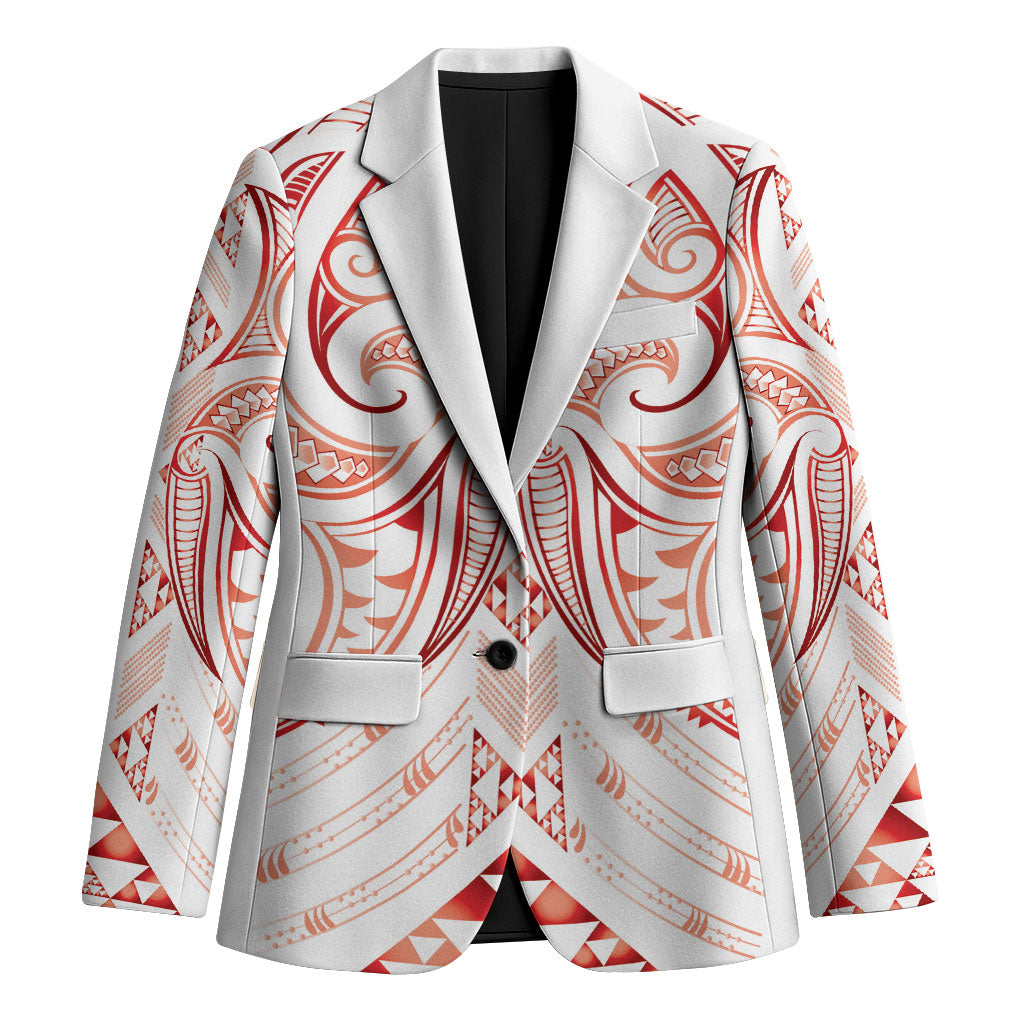 Maori Rugby Custom Ngaru Mangopare Blazer Whero Niho Taniwha Motif LT9 Unisex Red - Polynesian Pride
