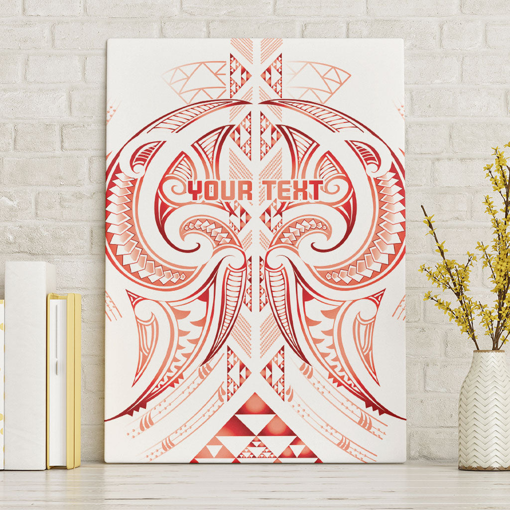 Maori Rugby Custom Ngaru Mangopare Canvas Wall Art Whero Niho Taniwha Motif LT9 Without Frame Red - Polynesian Pride