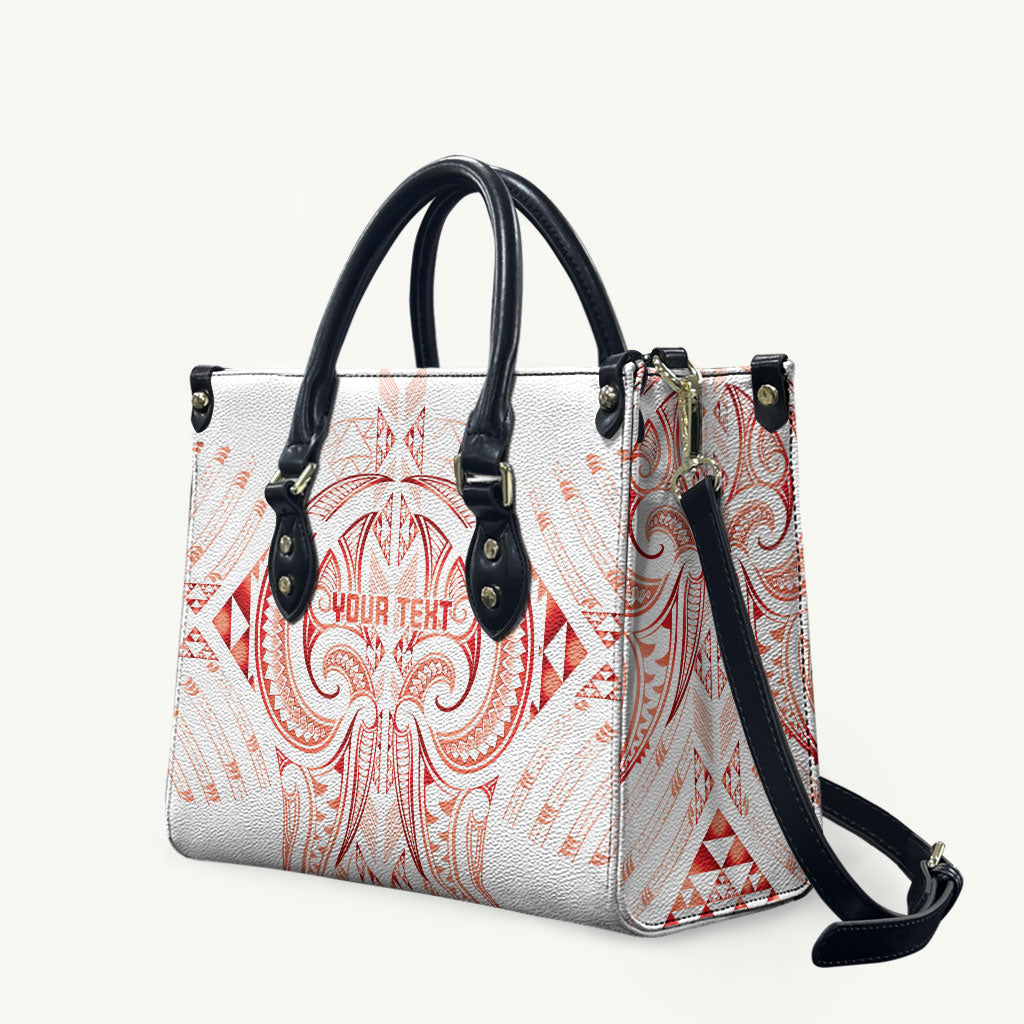 Maori Rugby Custom Ngaru Mangopare Leather Bag Whero Niho Taniwha Motif LT9 Red - Polynesian Pride