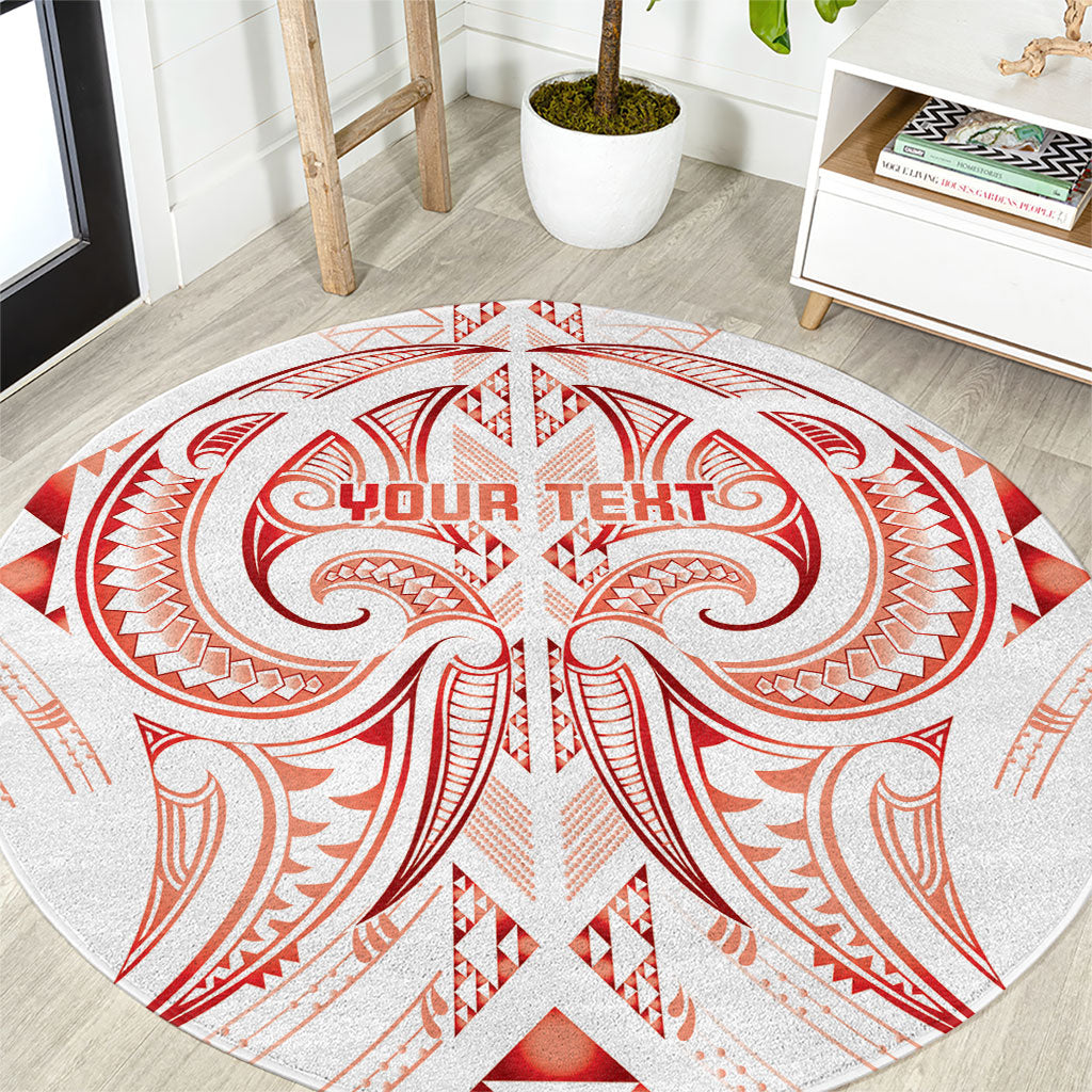 Maori Rugby Custom Ngaru Mangopare Round Carpet Whero Niho Taniwha Motif LT9 Red - Polynesian Pride